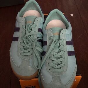Gola Tornado Sneakers in Sea Mist and Plum